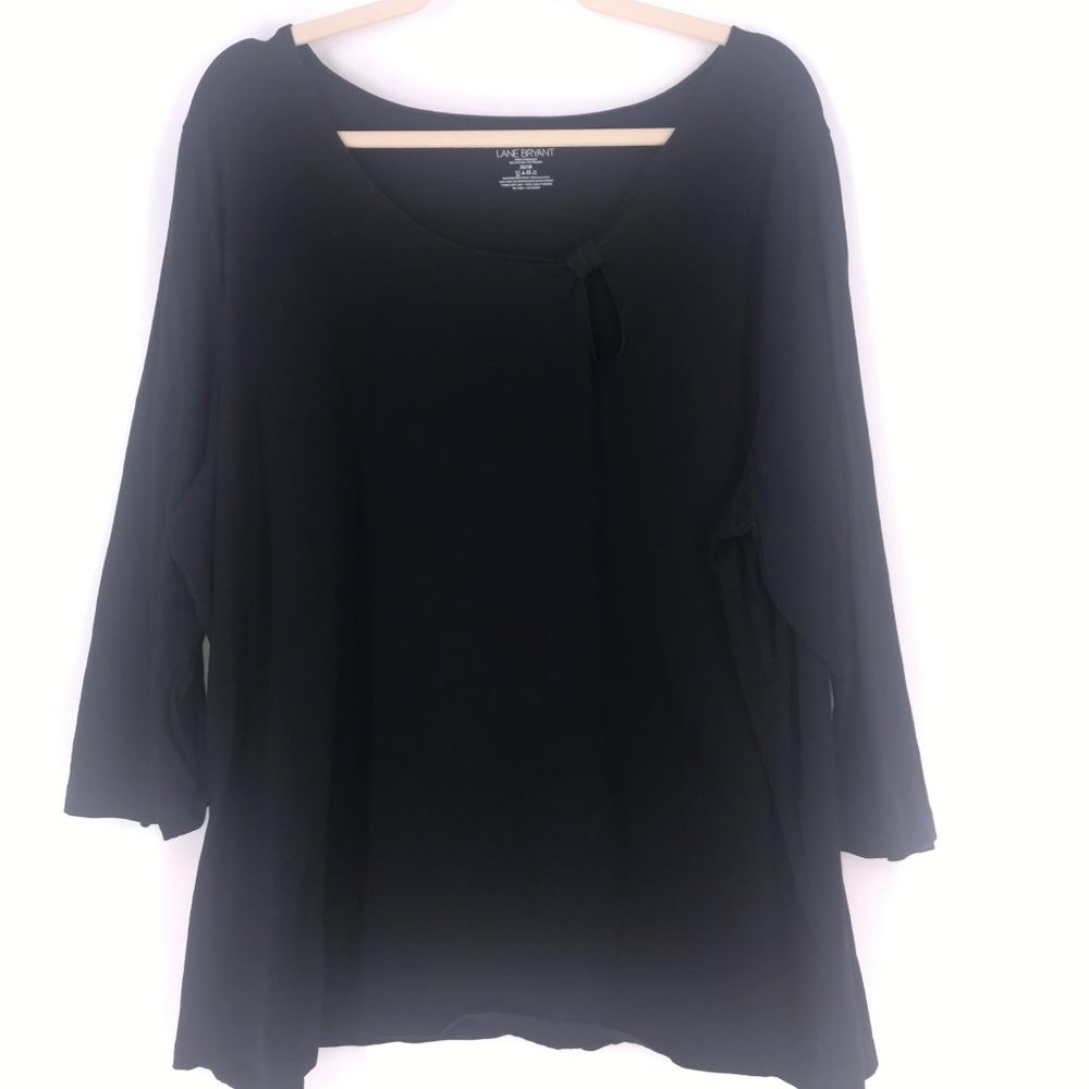 Lane Bryant Black 3/4 Sleeve Shirt‎